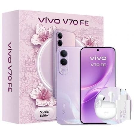 Smartphone Vivo V70 FE 8GB/ 512GB/ 6.83"/ 5G/ Púrpura/ Incluye Cargador + Auriculares