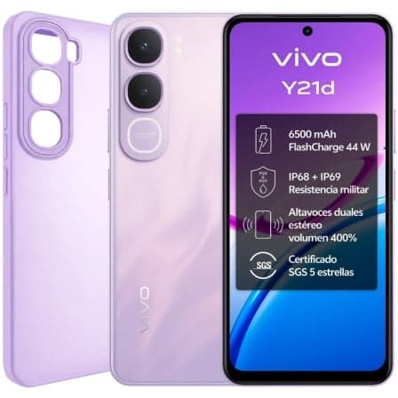 Smartphone Vivo Y21D 4GB/ 128GB/ 6.68"/ Púrpura