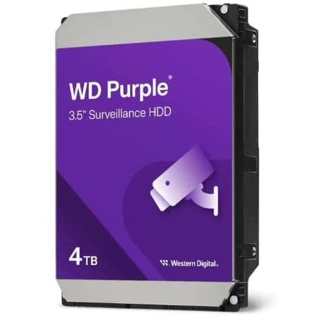 Disco Duro Western Digital WD Purple Surveillance 4TB/ 3.5"/ SATA III/ 128MB