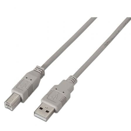 Cable USB 2.0 Impresora Aisens A101-0002/ USB Tipo-B Macho - USB Macho/ 1.8m/ Beige