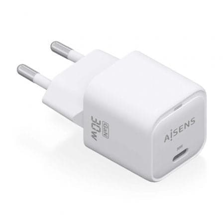 Cargador de Pared GaN Aisens ASCH-30W1P018-W/ 1xUSB Tipo-C/ 30W