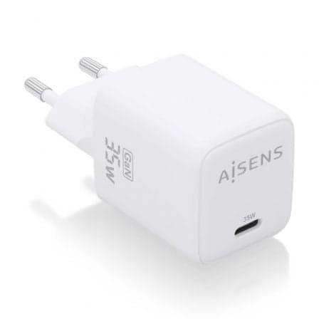 Cargador de Pared GaN Aisens ASCH-35W1P016-W/ 1xUSB Tipo-C/ 35W