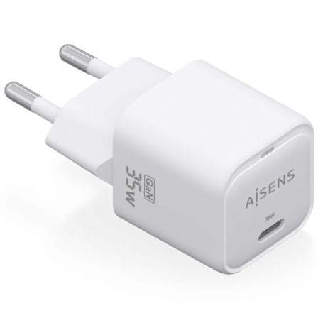 Cargador de Pared GaN Aisens ASCH-35W1P022-W/ 1xUSB Tipo-C/ 35W