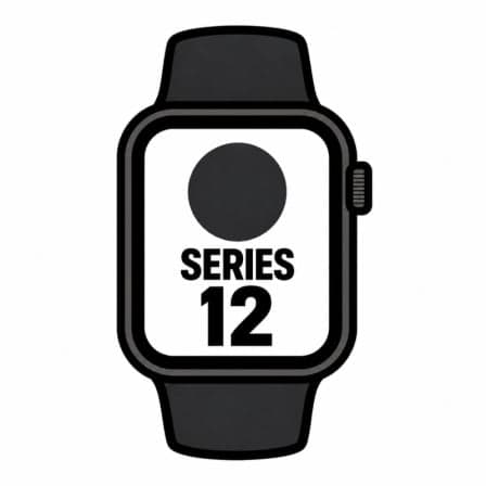 Apple Watch Series 12/ GPS/ Cellular/ 46mm/ Negro/ Correa Deportiva Negra (M/L)