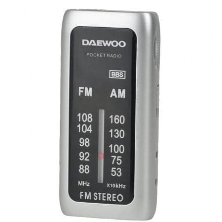 Radio Portátil Daewoo DW1129/ a Pilas/ Plata