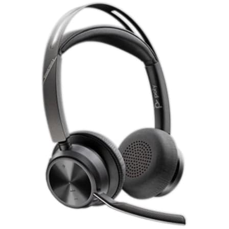 Auriculares Inalámbricos PolyVoyager Focus 2 USB-C-C + Adaptador USB-C/A/ con Micrófono/ Bluetooth/ Negros