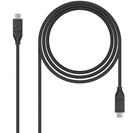 Cable USB 3.2 Tipo-C Nanocable 10.01.4101/ USB Tipo-C Macho - USB Tipo-C Macho/ hasta 100W/ 1m/ Negro