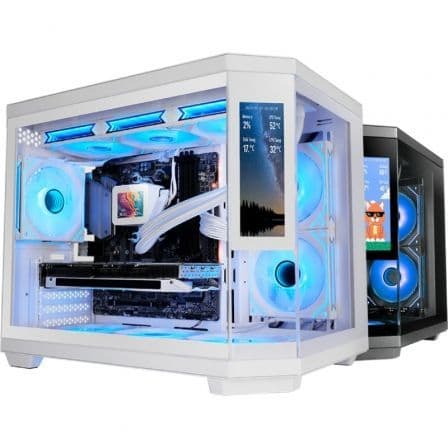 Caja Gaming Minitorre Mars Gaming MC-3TCORELCDM/ Blanca